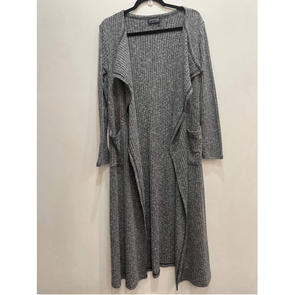 The Fifth Label Long Open Cardigan Ribbed Duster Maxi Oversized Relaxed Women XS